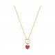 Collar infantil de oro amarillo de 9 Kt con esmalte, corazón