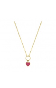 Collar infantil de oro amarillo de 9 Kt con esmalte, corazón