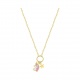 Collar infantil de oro amarillo de 9 Kt con esmalte, unicornio y estrella