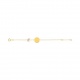 Pulsera infantil de oro amarillo de 9 Kt con esmalte, disco y unicornio