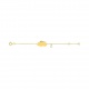 Pulsera infantil con placa de nube de oro amarillo de 9 Kt, perla colgante