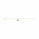 Pulsera infantil de oro amarillo de 9 Kt con esmalte, corazón rojo