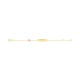 Pulsera de bebé con placa de oro amarillo de 9 Kt, cadena barbada y detalle esmaltado rosa