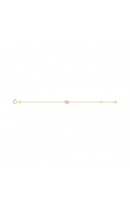 Pulsera de bebé de oro amarillo de 9 Kt con esmalte, gatito