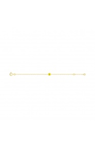 Pulsera de bebé de oro amarillo de 9 Kt con esmalte, carita sonriente
