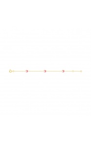 Pulsera de bebé de oro amarillo de 9 Kt con esmalte, flor rosa