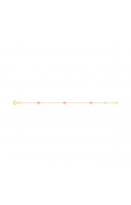 Pulsera de bebé de oro amarillo de 9 Kt con esmalte, corazón rosa