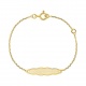 Pulsera de bebé con placa de nube de oro amarillo de 9 Kt, cadena forzada