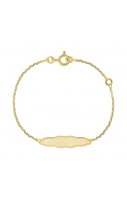 Pulsera de bebé con placa de nube de oro amarillo de 9 Kt, cadena forzada