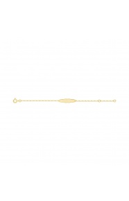 Pulsera de bebé con placa de nube de oro amarillo de 9 Kt, cadena cartier