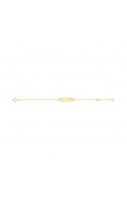 Pulsera de bebé con placa de nube de oro amarillo de 9 Kt, cadena de eslabón alargado