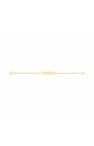 Pulsera de bebé con placa de nube de oro amarillo de 9 Kt, cadena barbada