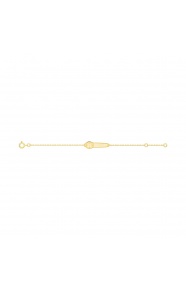 Pulsera de bebé con placa de reloj de oro amarillo de 9 Kt, cadena forzada