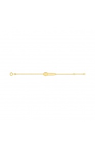 Pulsera de bebé con placa de reloj de oro amarillo de 9 Kt, cadena barbada