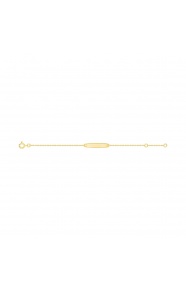 Pulsera de bebé con placa grabada de oro amarillo de 9 Kt, cadena forzada