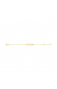 Pulsera de bebé con placa grabada de oro amarillo de 9 Kt, cadena de eslabón alargado