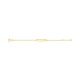 Pulsera de bebé con placa grabada de oro amarillo de 9 Kt, cadena barbada