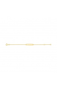 Pulsera de bebé con placa grabada de oro amarillo de 9 Kt, cadena barbada