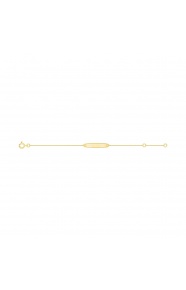 Pulsera de bebé con placa grabada de oro amarillo de 9 Kt, cadena barbada fina
