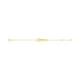 Pulsera de bebé con placa de osito de oro amarillo de 9 Kt, cadena de eslabón alargado