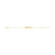 Pulsera de bebé con placa de osito de oro amarillo de 9 Kt, cadena barbada fina