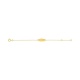 Pulsera de bebé con placa ovalada de oro amarillo de 9 Kt, cruz calada