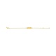 Pulsera de bebé con placa ovalada de oro amarillo de 9 Kt, corazones calados