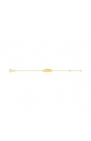 Pulsera de bebé con placa ovalada de oro amarillo de 9 Kt, corazones calados