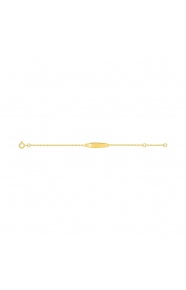 Pulsera de bebé con placa recta de oro amarillo de 9 Kt, corazón calado