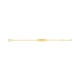 Pulsera de bebé con placa recta de oro amarillo de 9 Kt, cruz calada