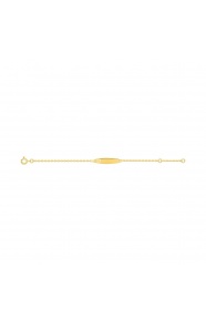 Pulsera de bebé con placa recta de oro amarillo de 9 Kt, cruz calada