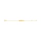 Pulsera de bebé con placa recta de oro amarillo de 9 Kt con esmalte, corazón rosa