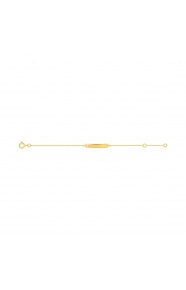 Pulsera de bebé con placa recta de oro amarillo de 9 Kt con esmalte, estrella rosa