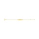 Pulsera de bebé con placa recta de oro amarillo de 9 Kt, cruz calada, cadena fina