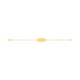 Pulsera de bebé con placa ovalada de oro amarillo de 9 Kt con esmalte, estrella rosa, cadena barbada