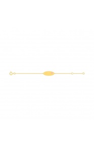 Pulsera de bebé con placa ovalada de oro amarillo de 9 Kt con esmalte, estrella rosa, cadena barbada