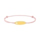 Pulsera de bebé de oro amarillo de 9 Kt y cordón rosa, placa con estrella calada