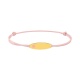 Pulsera de bebé de oro amarillo de 9 Kt y cordón rosa, placa con estrella esmaltada