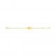 Pulsera de bebé con placa recta de oro amarillo de 9 Kt, cadena forzada