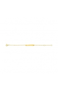 Pulsera de bebé con placa recta de oro amarillo de 9 Kt, cadena torzada