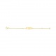 Pulsera de bebé con placa recta de oro amarillo de 9 Kt, cadena de eslabón alargado