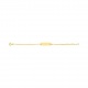 Pulsera de bebé con placa recta de oro amarillo de 9 Kt, cadena marinera fina