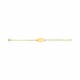 Pulsera de bebé con placa ovalada de oro amarillo de 9 Kt, cadena torzada
