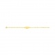 Pulsera infantil con placa redondeada de oro amarillo de 9 Kt, cadena marinera 3+1