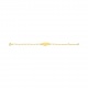 Pulsera infantil con placa redondeada de oro amarillo de 9 Kt, cadena cartier torzada