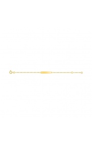 Pulsera infantil con placa recta de oro amarillo de 9 Kt, cadena cartier torzada