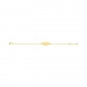 Pulsera infantil con placa redondeada de oro amarillo de 9 Kt, cadena singapur