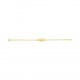Pulsera infantil con placa redondeada de oro amarillo de 9 Kt, cadena rolo