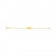 Pulsera infantil con placa redondeada de oro amarillo de 9 Kt, cadena forzada fina
