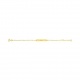 Pulsera infantil con placa recta de oro amarillo de 9 Kt, cadena forzada fina